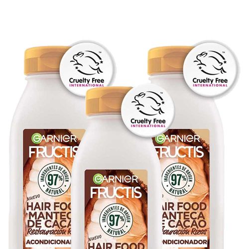 Pack Acondicionador FRUCTIS Manteca de Cacao Frasco 300ml Paquete 3un