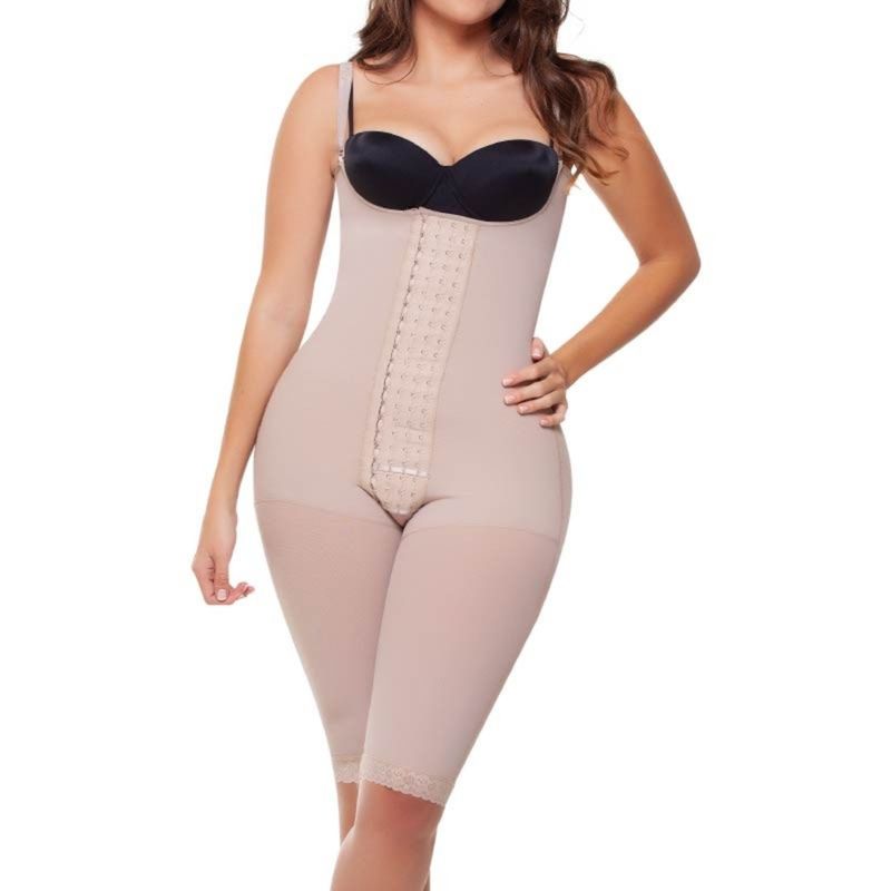 Faja-Fajitex-Alta-Compresion-Hasta-La-Rodilla-Con-Cuatro-Broches---Beige---Talla-S