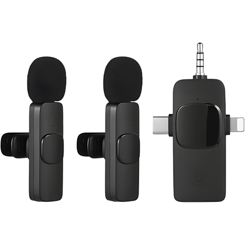 Micrófono Lavalier Inalámbrico 3 en 1 / Dual Tipo C Para Vlogs y Entrevistas