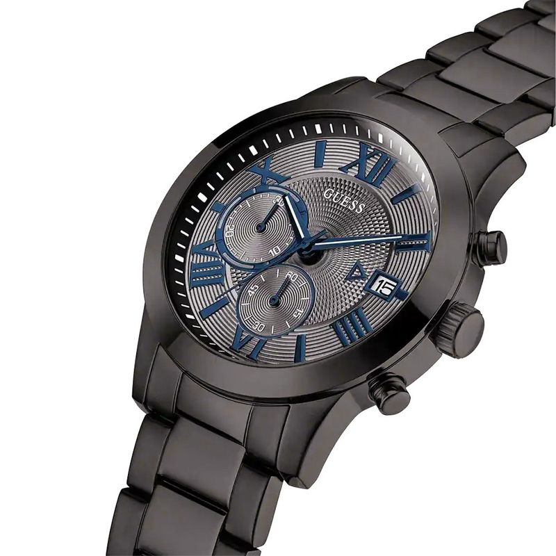 Reloj Guess Atlas U0668G2 Fecha Cronómetro Acero Inoxidable Gunmetal Oscuro