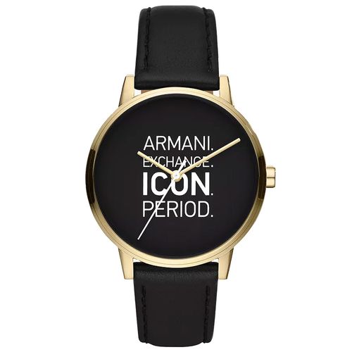 Reloj Armani Exchange Cayde AX2741 Acero Inoxidable Dorado Correa de Cuero Negro