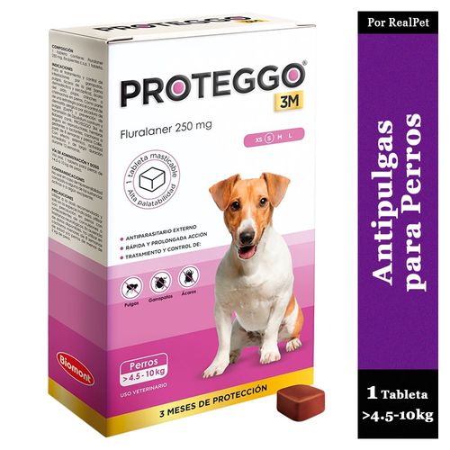 Antipulga Masticable Proteggo 3M para Perros de 4.5 - 10 kg