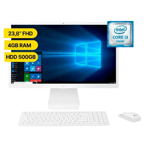 All In One LG 24V50N-GAJ34B4 238 Intel Core i3 1011OU 500GB HDD 4GB RAM