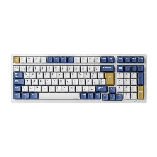 TECLADO GAMER RK-D98 INALAMBRICO Blanco-Azul