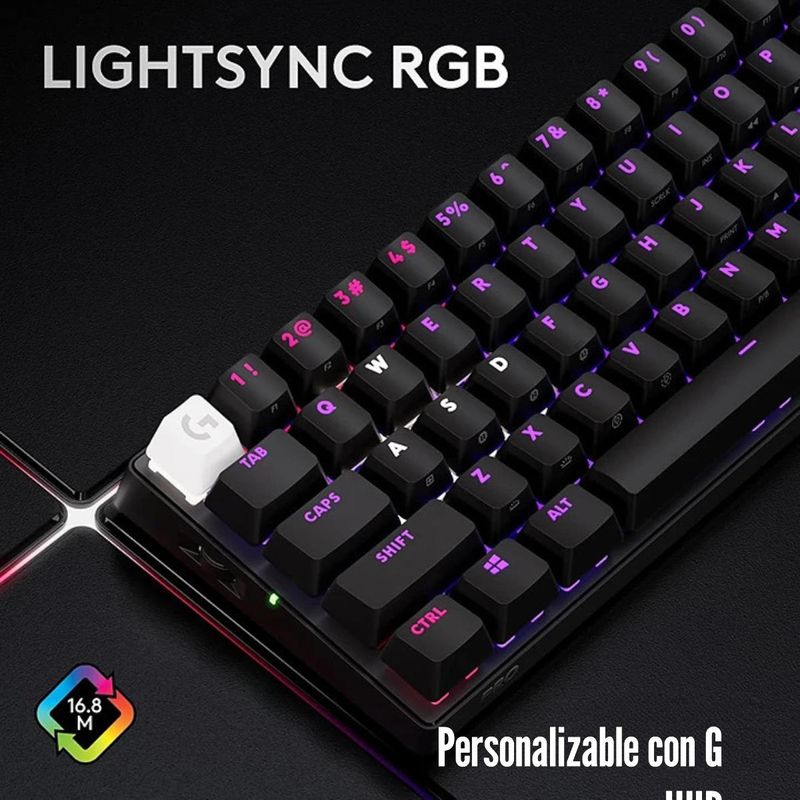 Logitech-G---Teclado-Pro-X-60-Lightspeed-Wireless-Tactile---Negro