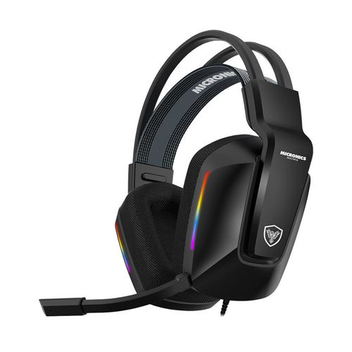 AUDIFONOS GAMER MICRONICS MATRIX MIC-HG808 AURICULARES ALAMBRICOS RGB CON MICROFONO USB