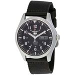 Reloj-Seiko-5-Sports-SNZG15-Automatico-Fecha-Acero-Inoxidable-Mate-Correa-de-Nailon-Negro