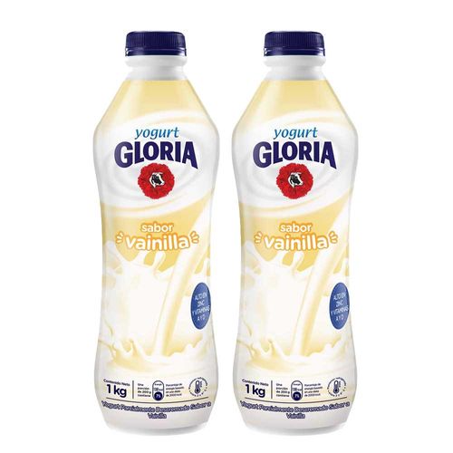 Pack Yogurt Bebible GLORIA Sabor a Vainilla Botella 1Kg x 2un