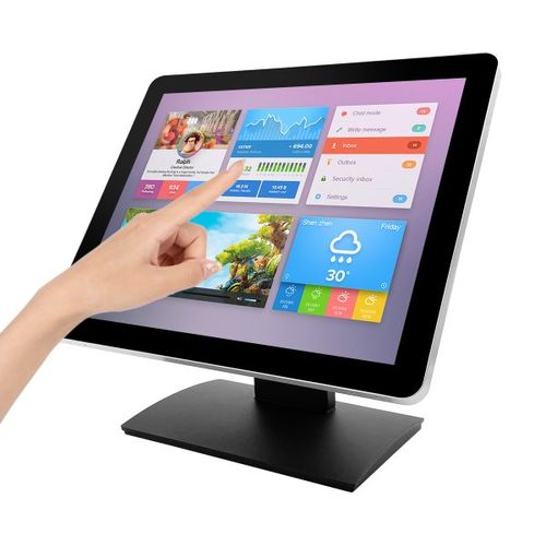 Monitor metálico touch pantalla táctil de 17 pulgadas VGA HDMI DVI