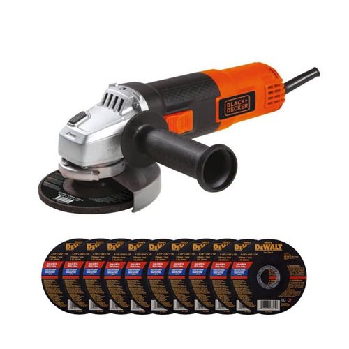 Amoladora Angular 820w + 10 Discos Black + Decker G720-k1
