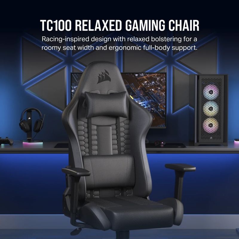 SILLA-GAMER-CORSAIR-TC100-CON-REPOSABRAZOS-2D-MATERIAL-POLIPIEL-COLOR-NEGRO