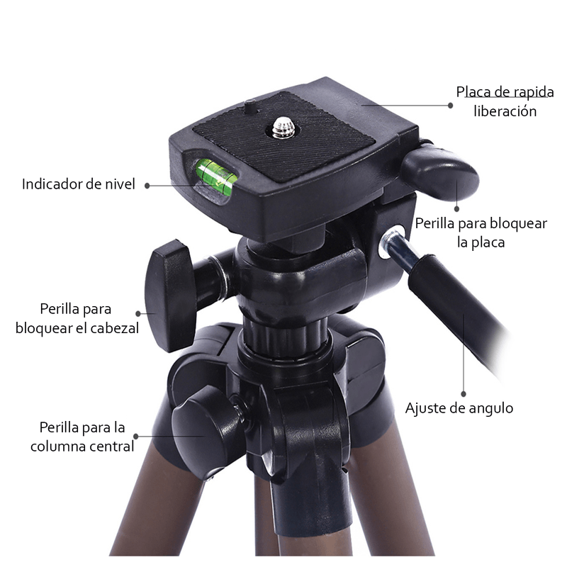 Tripode-Profesional-Parante-125-Weifeng-WT-3130---Adaptador-A-Celular