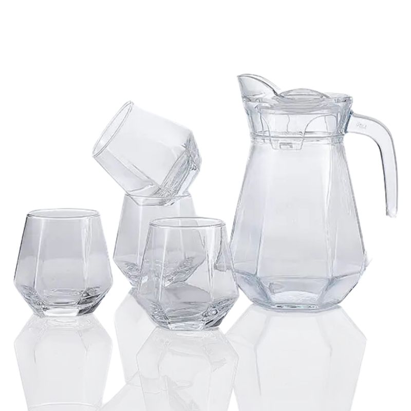 Jarra-de-Vidrio-900ml-con-Tapa-mas-4-Vasos-Hexagonales