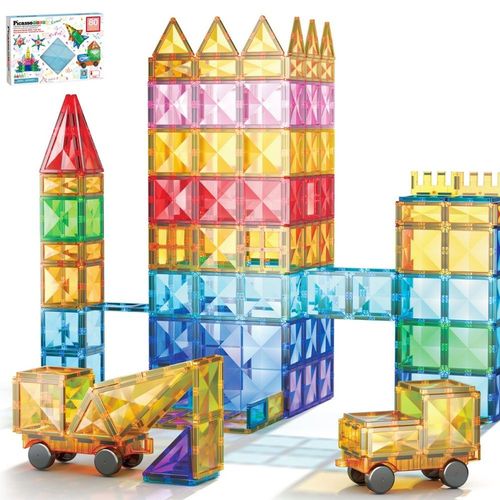 Set de Bloques de Construcción Magnéticos de 80 piezas (incluye kit para armar un vehículo) - Juego