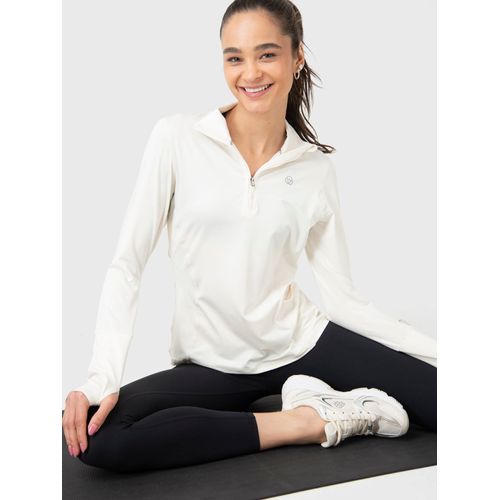 Polo Manga Larga Para Mujer Half Zip Hueso Bsoul