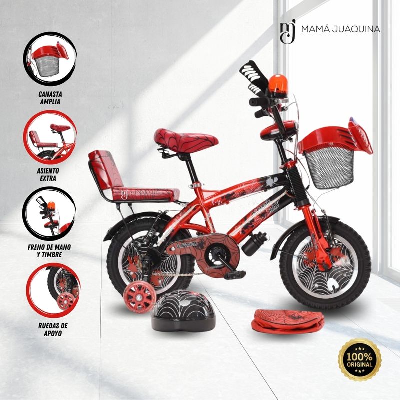 Bicicleta-Para-Niño-Aro-12-«SPIDER-BIKE»-Red