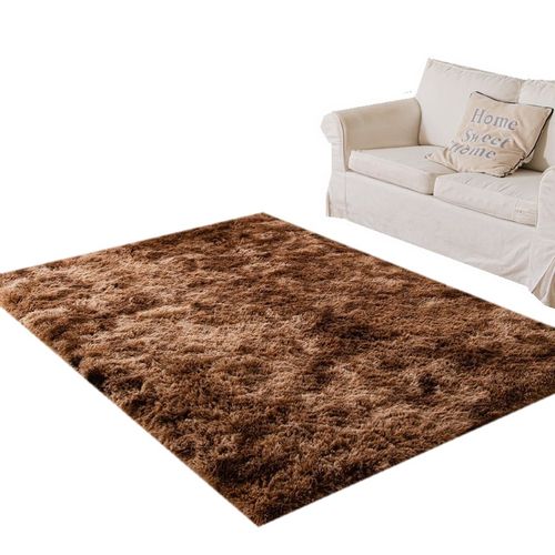 Alfombra de Felpa piso de terciopelo para sala 140CM x 2M - Marrón