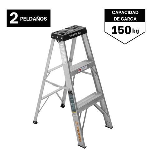 Escalera Tijera 2 Peldaños Capacidad De Carga 150 Kg Truper