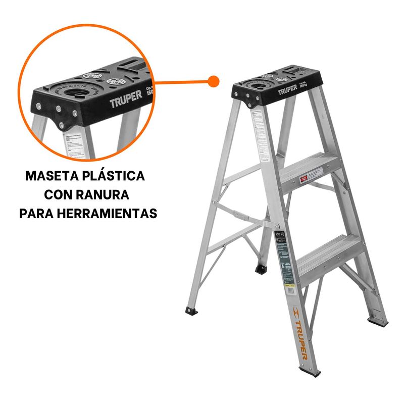 Escalera-Tijera-2-Peldaños-Capacidad-De-Carga-150-Kg-Truper
