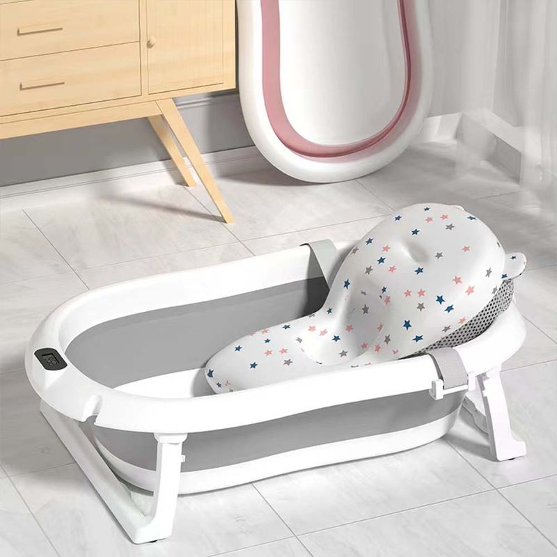 BAÑERA-PARA-BEBE-PLEGABLE-CON-TERMOMETRO-Y-COJIN-PREMIUM---GRIS