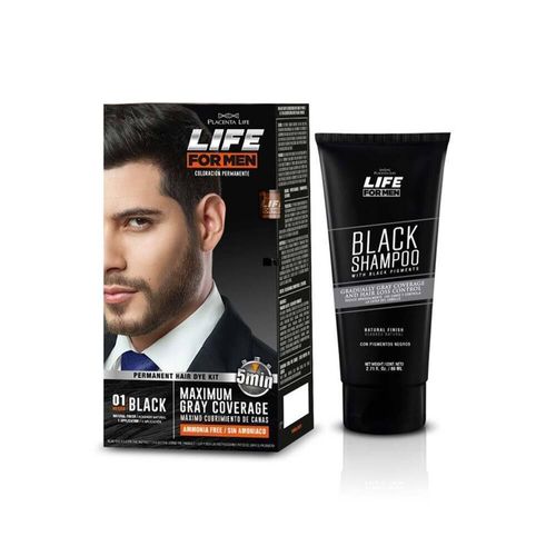 Life For Men Tinte Kit Negro + Black Shampoo