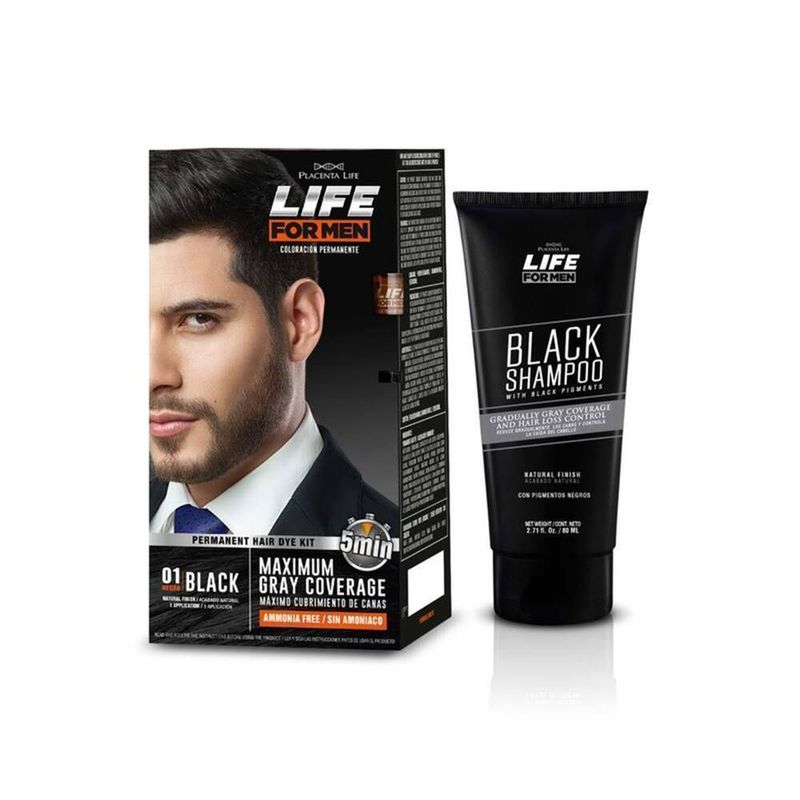 Life-For-Men-Tinte-Kit-Negro---Black-Shampoo