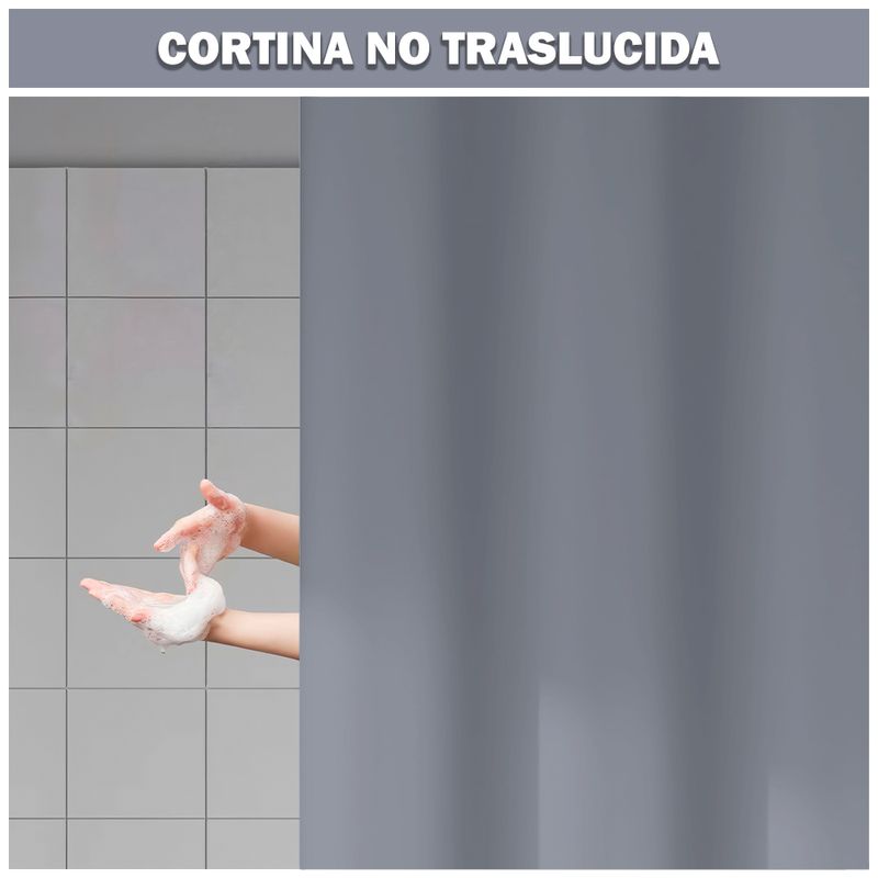 Cortina-de-Baño-Moderna-Impermeable-Accesorio-para-Ducha-U11-Plomo