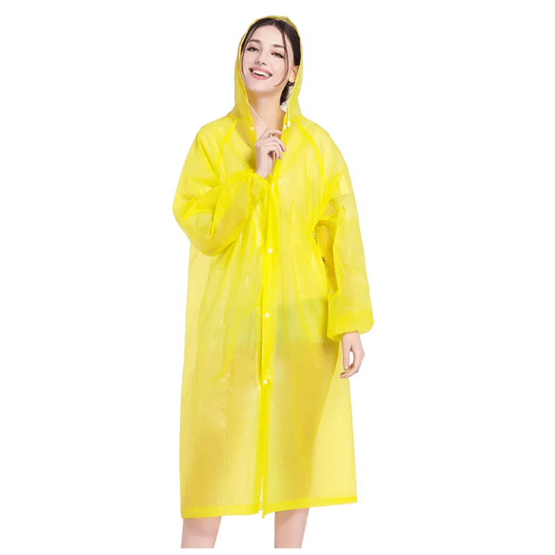 Poncho-Para-Lluvia-Ligero-Impermeable-con-capucha-y-botones-Amarillo
