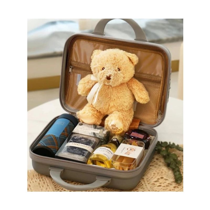 Maleta-Neceser-Viajera-Multiusos-Kawai-Con-Clave-Osito---Gris-