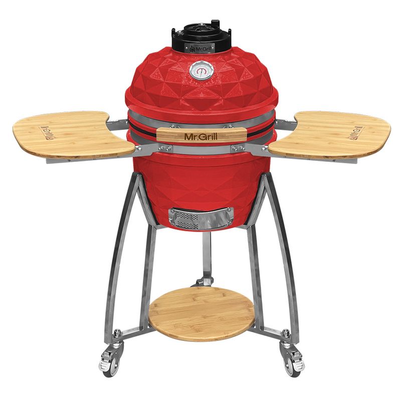 Kamado-Mr-Grill-16?-Pulgadas-Diamante-Rojo