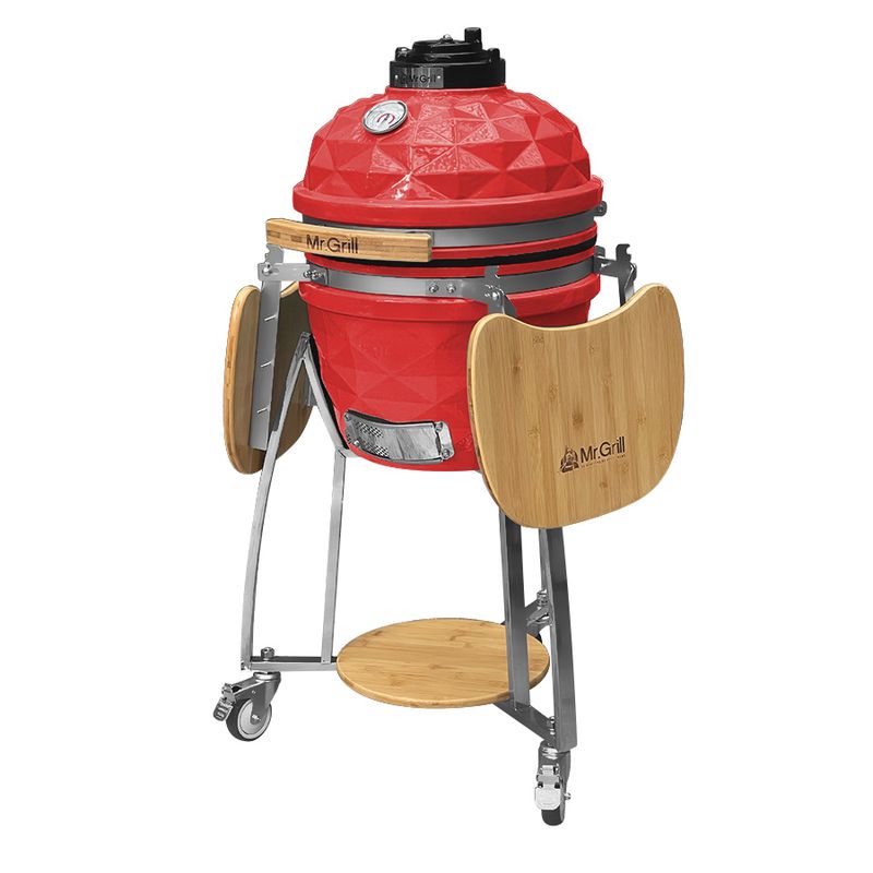Kamado-Mr-Grill-16?-Pulgadas-Diamante-Rojo