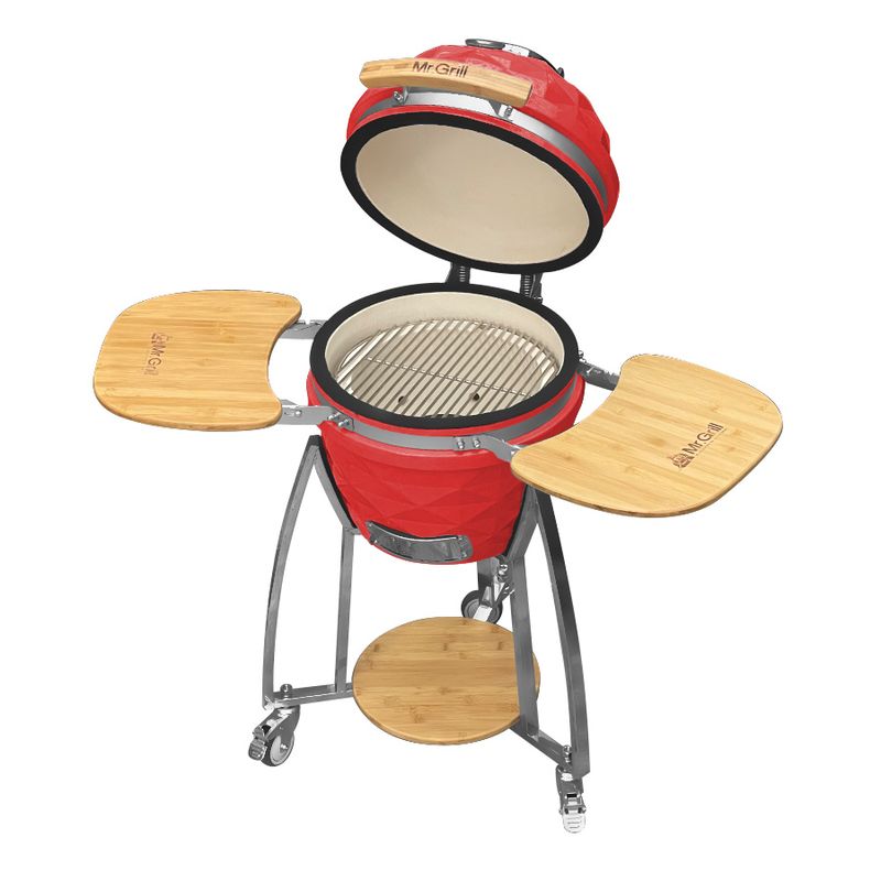 Kamado-Mr-Grill-16?-Pulgadas-Diamante-Rojo