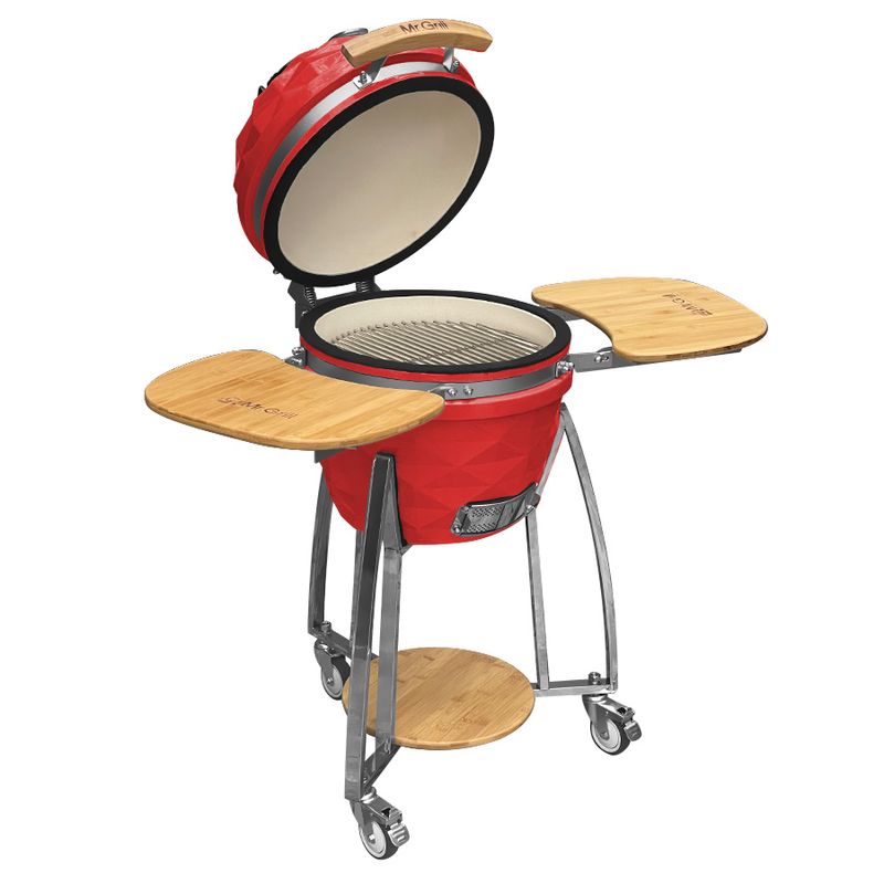 Kamado-Mr-Grill-16?-Pulgadas-Diamante-Rojo