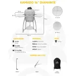 Kamado-Mr-Grill-16?-Pulgadas-Diamante-Rojo