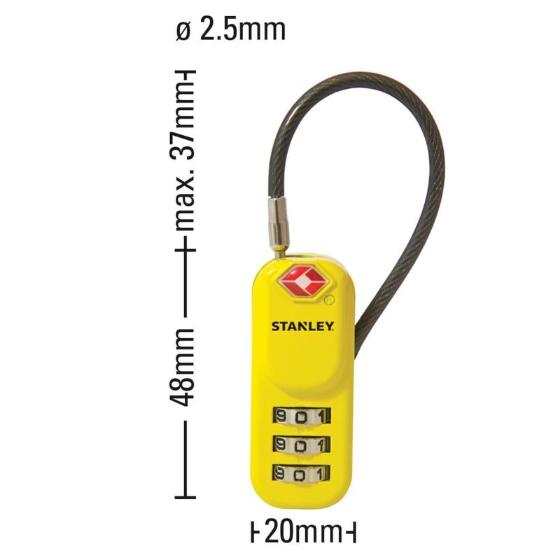 CANDADO-DE-COMBINACION-PARA-MALETA---TRAVELMAX-AMARILLO-STANLEY