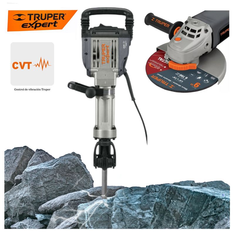 COMBO-Martillo-demoledor-1600W-AMOLADORA-9-2000W-Truper-Expert