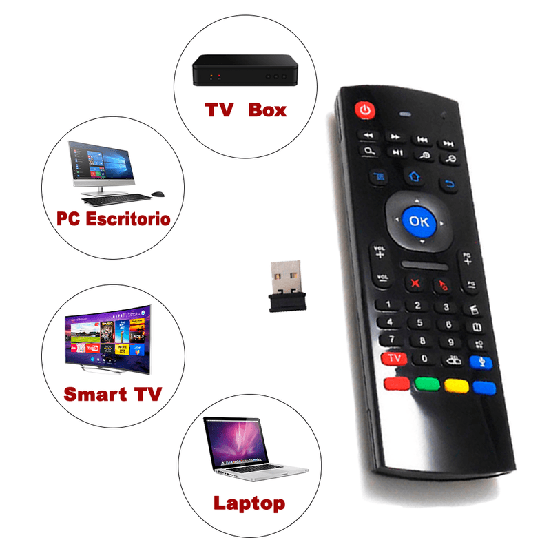 Air-Mouse-Inalambrico-con-Teclado-QWERTY---Control-de-Voz--y-Giroscopio
