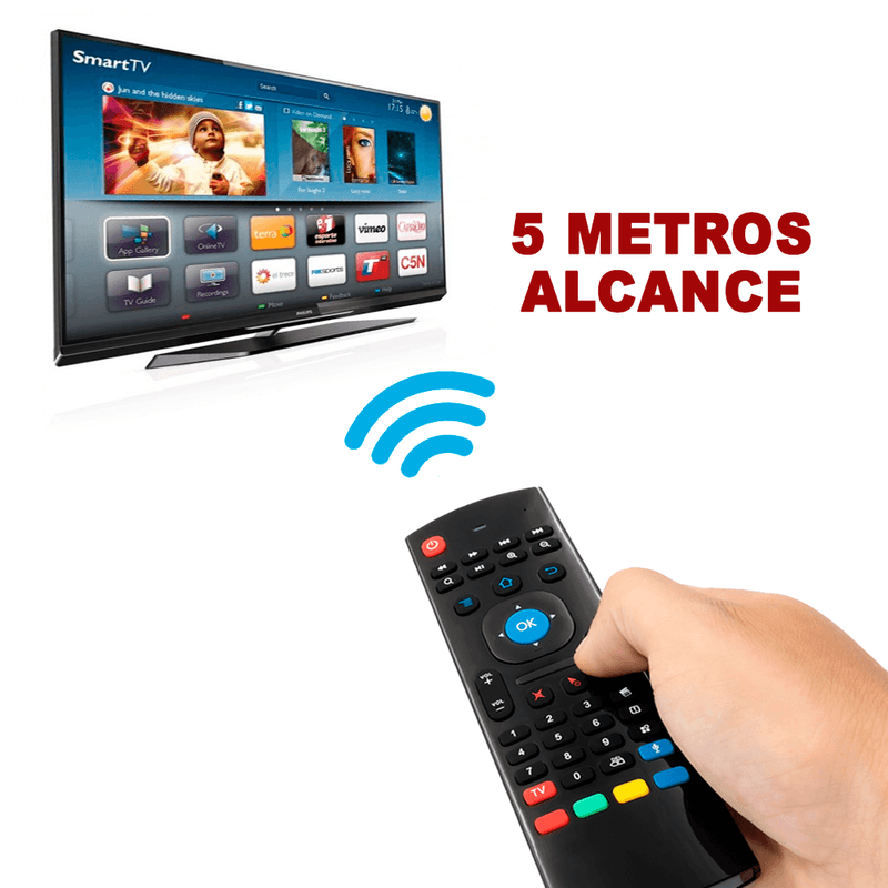 Air-Mouse-Inalambrico-con-Teclado-QWERTY---Control-de-Voz--y-Giroscopio