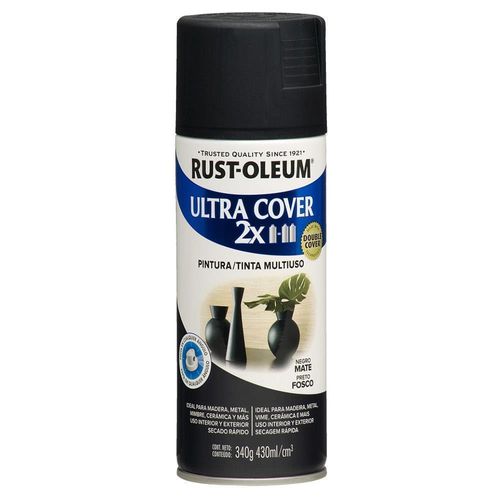 Aerosol Multiusos Rust Oleum Ultra Cover 2x Negro Mate 340 gr