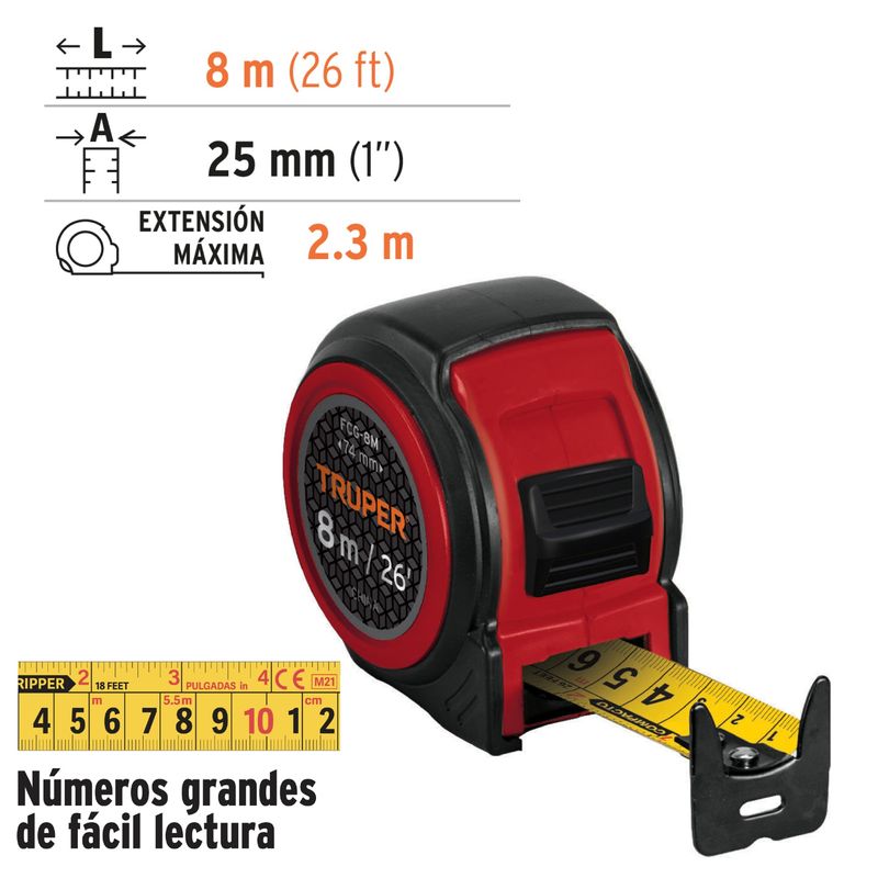 Wincha-Cinta-Metrica-8m-Truper-contra-impacto