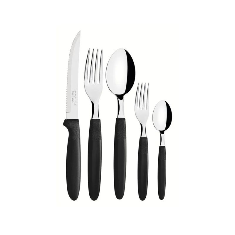Juego-de-Cubiertos-Tramontina-Ipanema-Negro---30-Piezas-Elegantes-y-Modernas--MUNDO-ELECTRONICO-