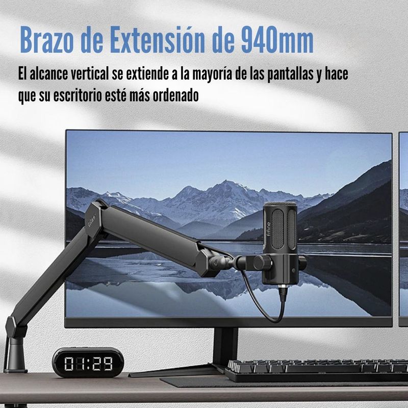 Fifine---Brazo-para-Microfono-BM66-Premium-Boom---Negro