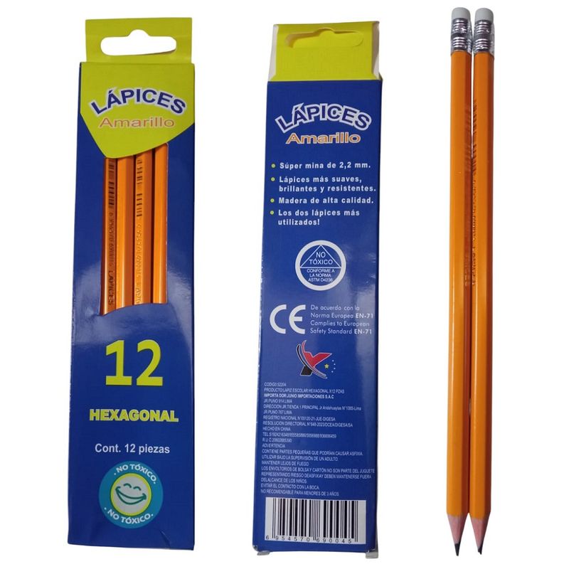 Lapices-hezagonal-lapiz-con-borrador-set-de-12-Amarillos