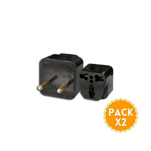 ADAPTADOR X2 UNID ENCHUFE MULTIPLE REDONDO AP-6049B OPALUX