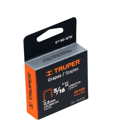 Grapas X2 5/16 Truper 8mm Et-50 Tapizar 1000pcs