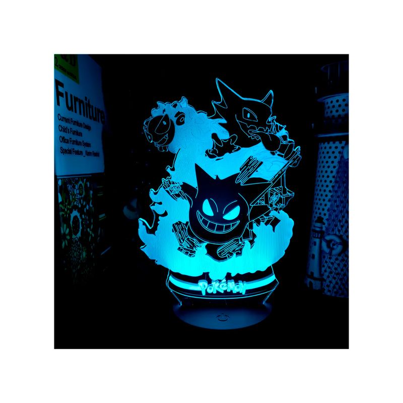 Pokemon-3D-Lampara-de-Noche-Gengar-Gastly-Haunter