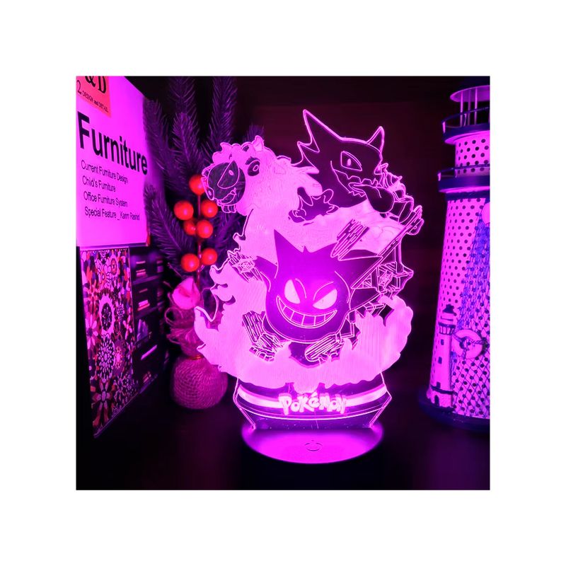 Pokemon-3D-Lampara-de-Noche-Gengar-Gastly-Haunter