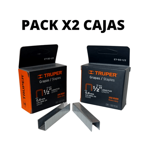 GRAPAS X2 1/2 TRUPER 12MM ET-50 TAPIZAR 1000PCS