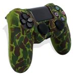 Funda-de-Silicona-para-mando-PS4-Camuflaje-Verde-Oscuro