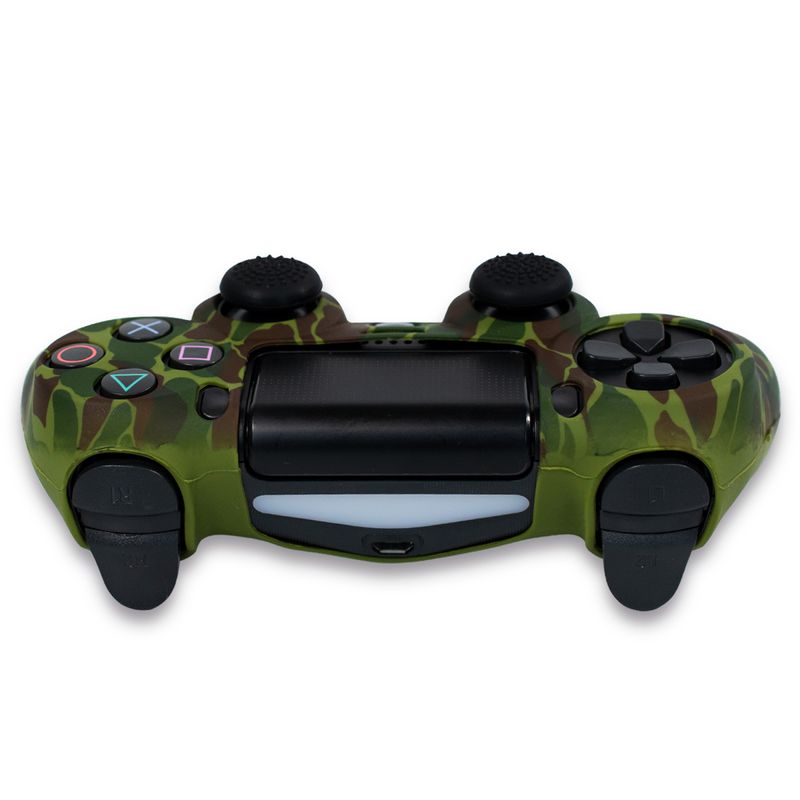 Funda-de-Silicona-para-mando-PS4-Camuflaje-Verde-Oscuro